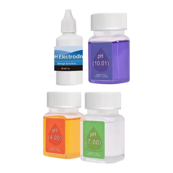 High Accuracy pH Meter Calibration Solution Set 4.00 7.00 10.01 with Protectant, 50ml Color-Coded Bottles for Lab Field Hydroponics Aquarium Soil Water Testing