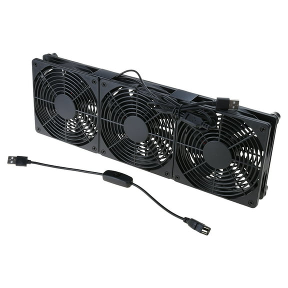 High Airflows 120mm USB Cooling Fan with Rubber Feet for Routers, Modems, Boxes, and PC Laptop Stands