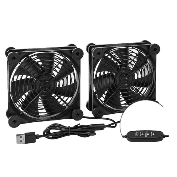 High Airflows 120mm USB Cooling Fan with Rubber Feet for Routers, Modems, DVRs, TV, and PC Laptop Stands