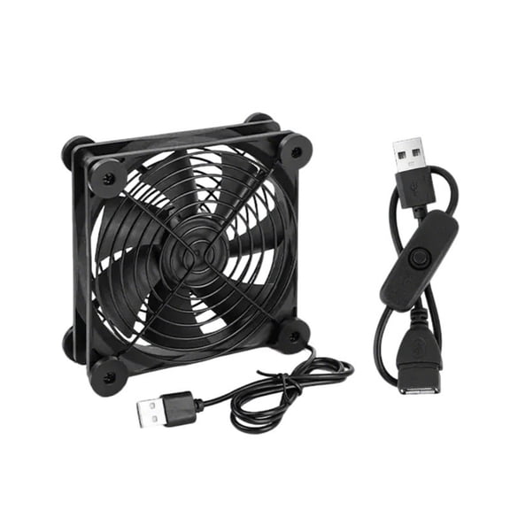 High Airflows 120mm USB Cooling Fan with Rubber Feet for Routers, Modems, DVRs, TV, and PC Laptop Stands