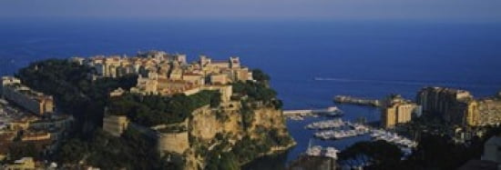 High Angle View Of A City At The Waterfront Monte Carlo Monaco Canvas Art - Panoramic Images (36 x 13)
