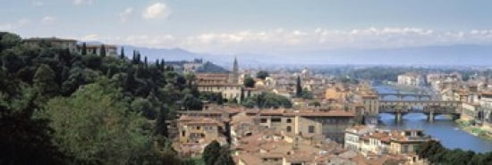 High Angle View Of A City Florence Tuscany Italy Canvas Art - Panoramic Images (36 x 12)