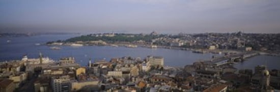 High Angle View Of A City Istanbul Turkey Canvas Art - Panoramic Images (36 x 12)