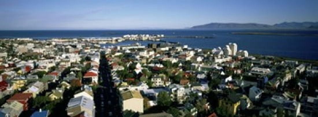 High Angle View Of A City Reykjavik Iceland Canvas Art - Panoramic Images (18 x 7)