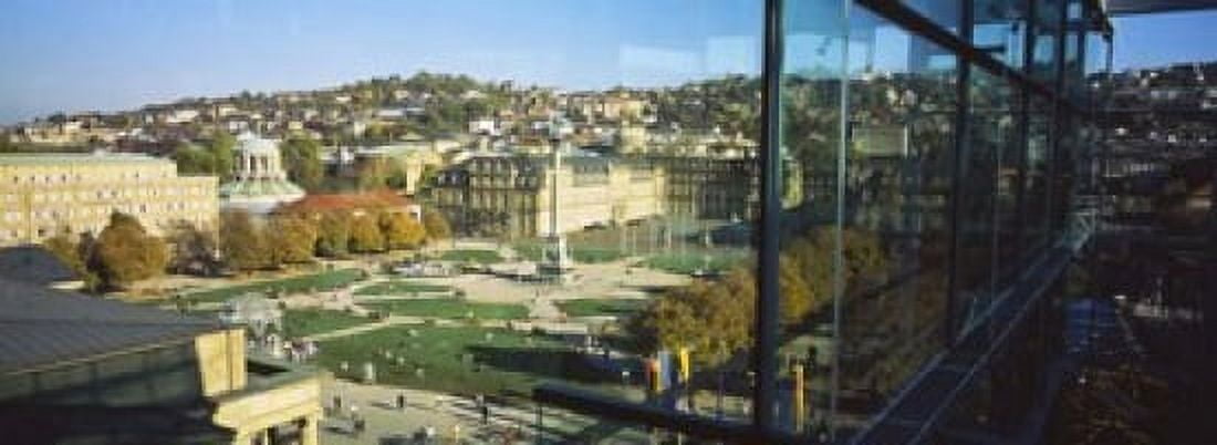 High Angle View Of A City Schlossplatz Stuttgart Baden-Wurttemberg Germany Canvas Art - Panoramic Images (18 x 7)