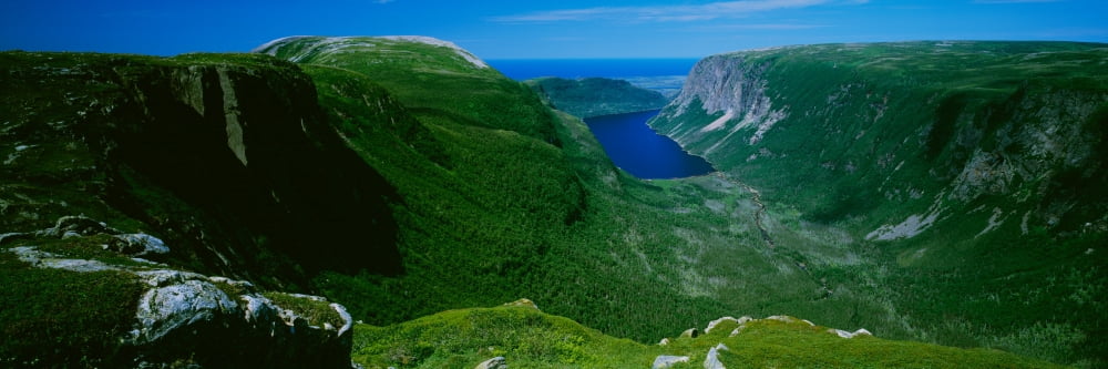High Angle View Of A Plateau Gros Morne National Park Newfoundland And Labrador Canada Canvas Art - Panoramic Images (36 x 12)