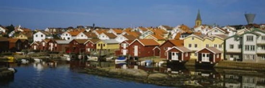 High Angle View Of A Town Smogen Bohuslan Sweden Canvas Art - Panoramic Images (18 x 6)