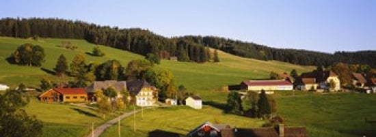 High Angle View Of A Village Black Forest Baden-Wurttemberg Germany Canvas Art - Panoramic Images (36 x 13)