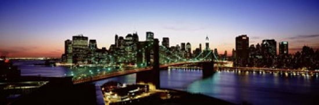 High Angle View Of Brooklyn Bridge NYC New York City New York State USA Canvas Art - Panoramic Images (18 x 6)