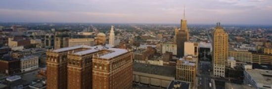 High Angle View Of Buildings In A City Buffalo New York State USA Canvas Art - Panoramic Images (36 x 12)