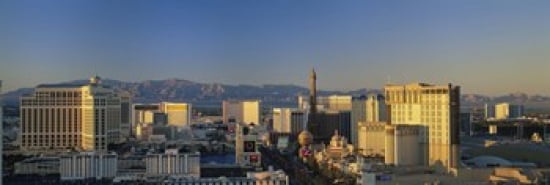 High Angle View Of Buildings In A City Las Vegas Nevada USA Canvas Art - Panoramic Images (36 x 12)