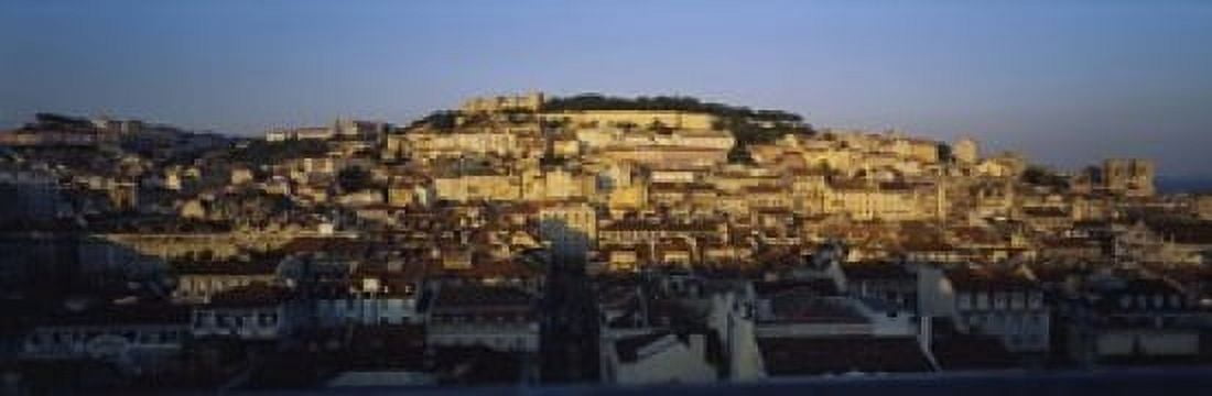 High Angle View Of Buildings In A City Lisbon Portugal Canvas Art - Panoramic Images (18 x 6)