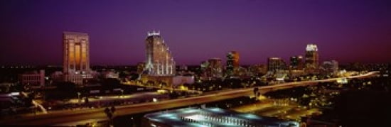 High Angle View Of Buildings In A City Orlando Florida USA Canvas Art - Panoramic Images (36 x 12)