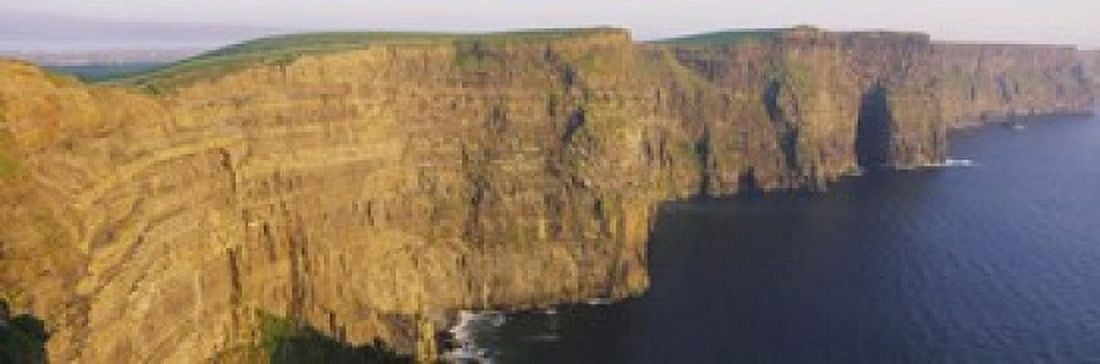 High Angle View Of Cliffs Cliffs Of Mother County Clare Republic Of Ireland Canvas Art - Panoramic Images (18 x 6)
