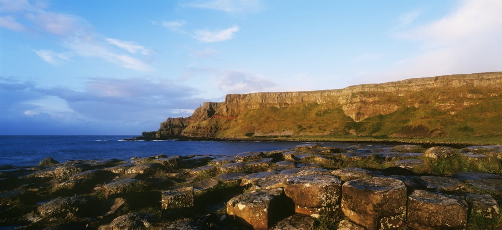High Angle View Of Rocks Giants Causeway County Antrim Northern Ireland Canvas Art - The Irish Image Collection Design Pics (29 x 13)