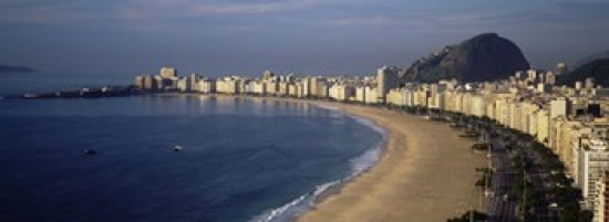 High Angle View Of The Beach Copacabana Beach Rio De Janeiro Brazil Canvas Art - Panoramic Images (36 x 13)