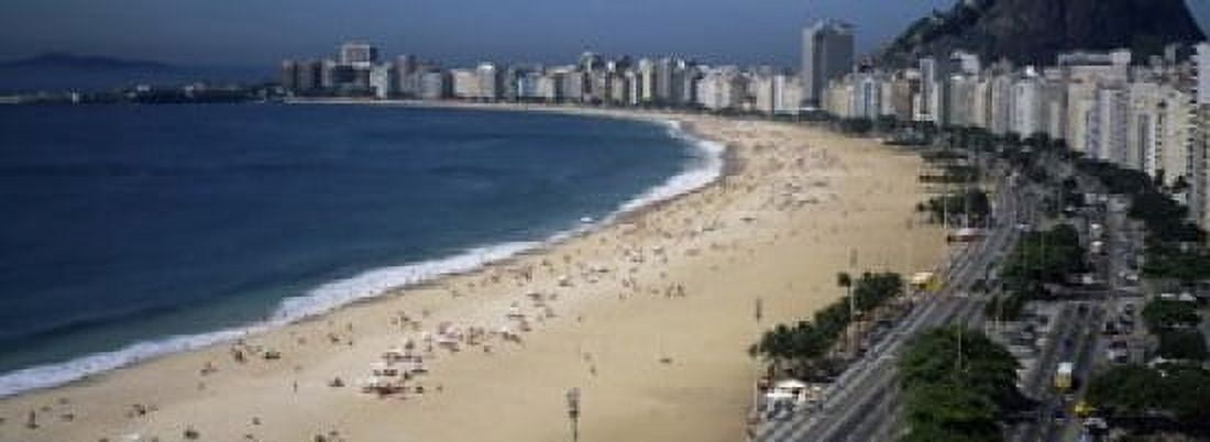 High Angle View Of The Beach Rid De Janeiro Brazil Canvas Art - Panoramic Images (18 x 7)