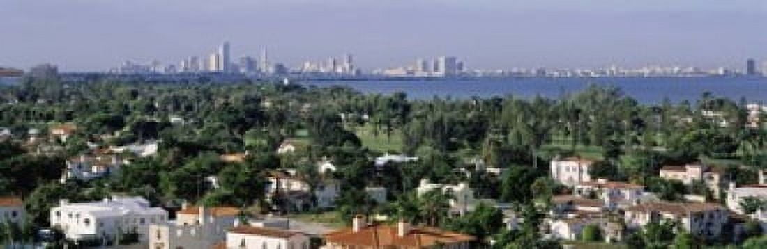 High Angle View Of The City Miami Florida USA Canvas Art - Panoramic Images (18 x 6)