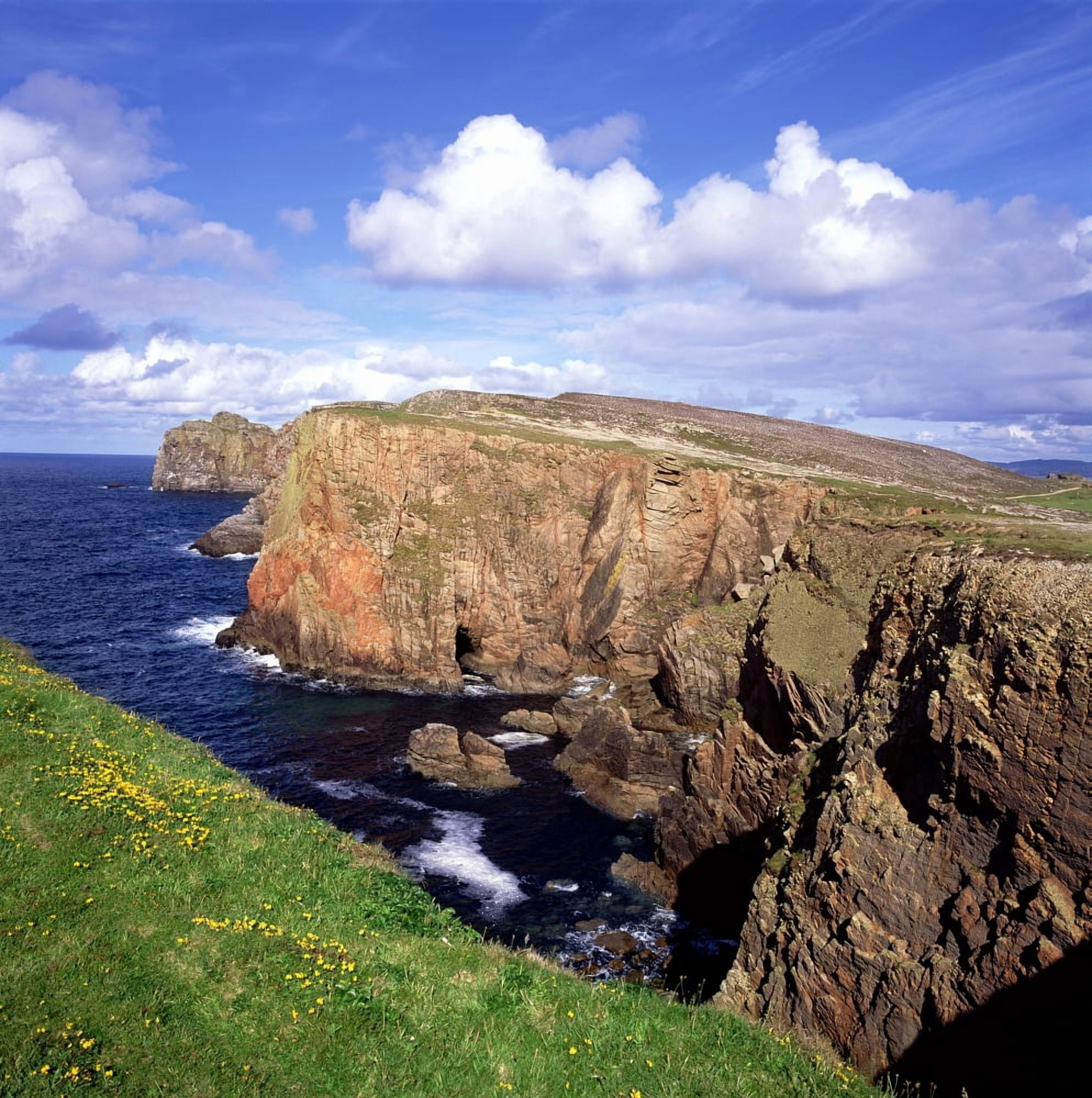 High Angle View Of Rock Formations At The Coast Tory Island County Donegal Republic Of Ireland Canvas Art - The Irish Image Collection Design Pics (24 x 24)
