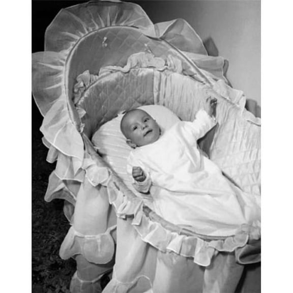 High Angle View of a Baby in a Crib Poster Print - 18 x 24 in.