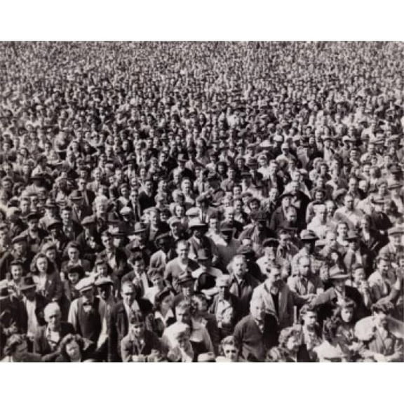 High Angle View of a Crowd of People Standing Poster Print