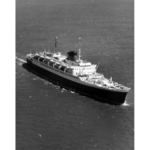 High Angle View of a Cruise Ship in the Sea Poster Print - 18 x 24 in.