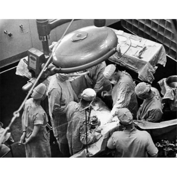 High Angle View of a Group of Surgeons in an Operating Room Poster Print - 18 x 24 in.