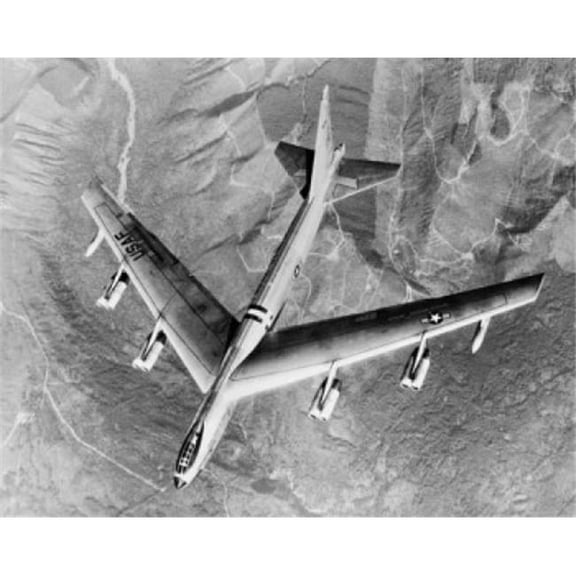 High Angle View of a Military Plane Suspended Jet Engines External Fuel Tanks Us Air Force Poster Print