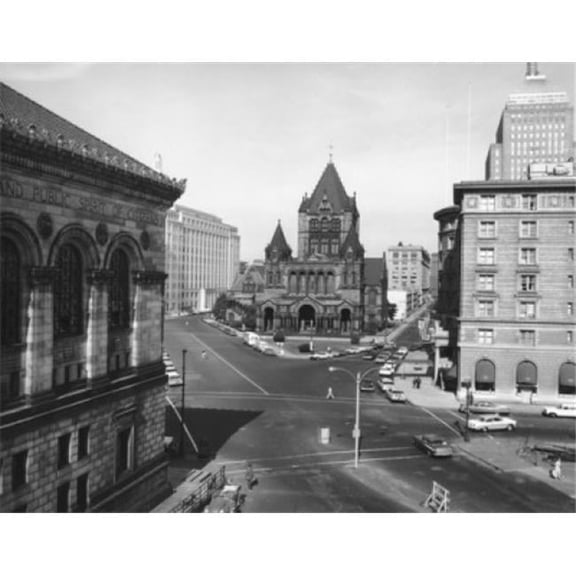 High Angle View of a Town Square Copley Square Boston Massachusetts USA Poster Print - 18 x 24 in.