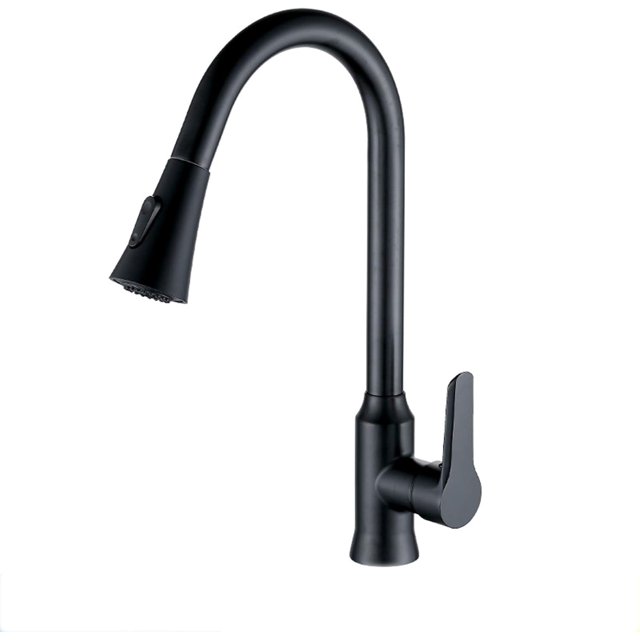 High Arc Kitchen Faucet, Single Handle Lever Hot and Cold Water Mixer