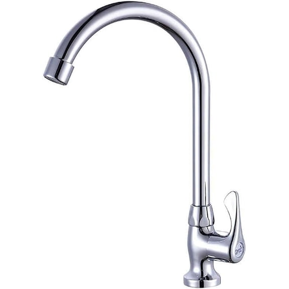 High Arc Tap Kitchen Tap 360Swivel,Single Handlebathroom Faucet,Sink Mixer Tap Only Cold Water Fit for 1 Hole Chrome