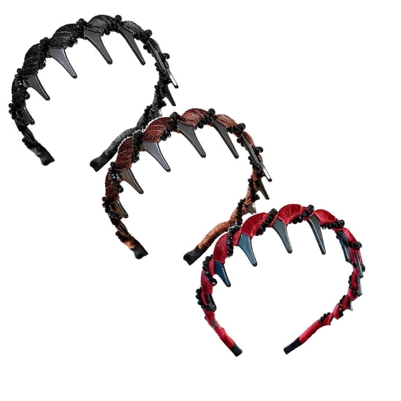 High Artificial Pearl Hairband - 2025 New Women’s Fashion Headband, Black Teeth Ring Design, Elegant Pearl Detailing, Comfortable Anti-Slip Fit, Hair Accessory for Women and Girls, Makeup Organizers