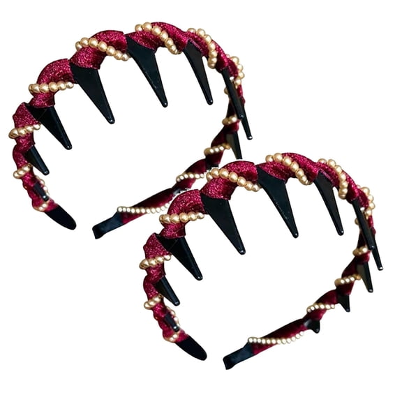 High Artificial Pearl Hairband - 2025 New Women’s Fashion Headband, Black Teeth Ring Design, Elegant Pearl Detailing, Comfortable Anti-Slip Fit, Hair Accessory for Women and Girls, Makeup Organizers