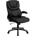 thumbnail image 1 of High-Back Black Leather Executive Swivel Office Chair, 1 of 13