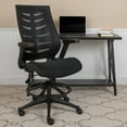 thumbnail image 1 of Emma + Oliver High Back Black Mesh Ergonomic Drafting Chair with Adjustable Flip-Up Arms, 1 of 13