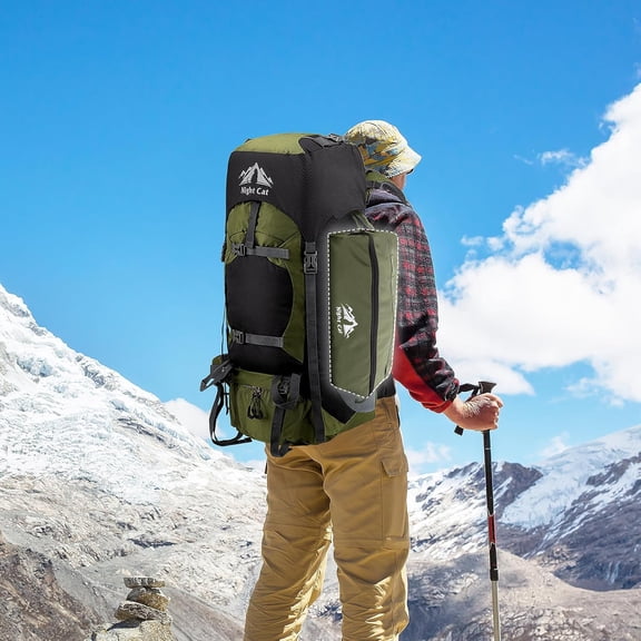 High-Back Camping Chair: Lightweight Comfortable Backpacking Chair with Head Support and Anti-Sinking Feet for Hiking Lawn Mountain 330 LBS Green