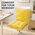 thumbnail image 1 of High-Back Chair Cushion, 16 x 16in One-Piece Seat and Back Pad for Indoor or Outdoor Use, Rain-Resistant Rocking Chair Replacement for Porch, Patio and Home Office, Yellow, 1 of 6