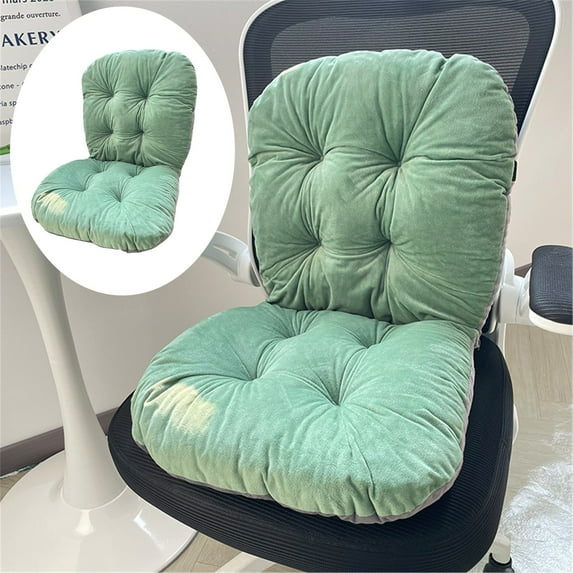 High Back Chair Cushion with Ties - Plush Soft Seat Cushion, Removable Cover, Non-Slip Pad for Kitchen Dining Room, Office, Car - Lumbar Support (Brown)