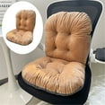 thumbnail image 1 of High Back Chair Cushion with Ties - Plush Soft Seat Cushion, Removable Cover, Non-Slip Pad for Kitchen Dining Room, Office, Car - Lumbar Support (Brown), 1 of 8