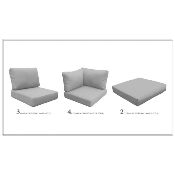 TK Classics CUSHIONS-BARBADOS-12d-GREY Cushion Set for Barbados-12d, Grey
