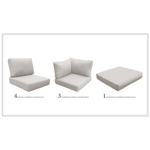 TK Classics CUSHIONS-VENICE-10f-BEIGE Cushion Set for Venice-10f, Beige