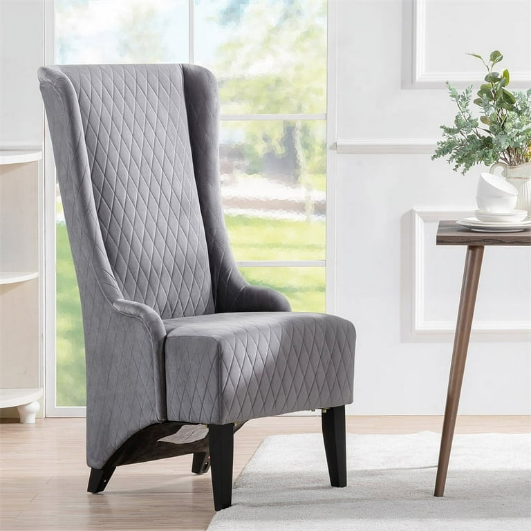 Walmart High Back Armchair, 23inch Wingback Dining Chair, Gray