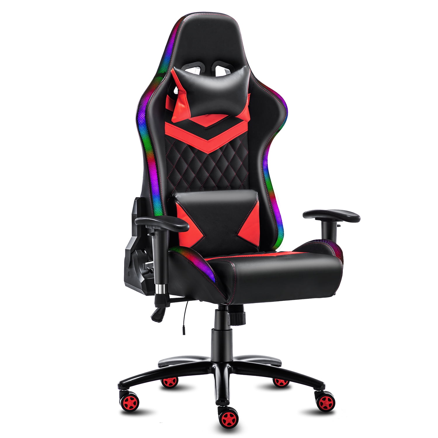  Gaming Chair with RGB LED Lights for 8-14, Video Game Chair,  Ergonomic Racing Chair with Adjustable Lumbar Support and  Headrest,Reclining Gaming Chair Tilt Function and PU Leather for Kids : Home