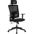 thumbnail image 1 of High Back Ergonomic Office Chair, Adjustable Lumbar Support & Headrest, Swivel Task Chair, Height-Adjustable Rocking Mesh Computer Desk Chair, for Home Office, Black, 1 of 9