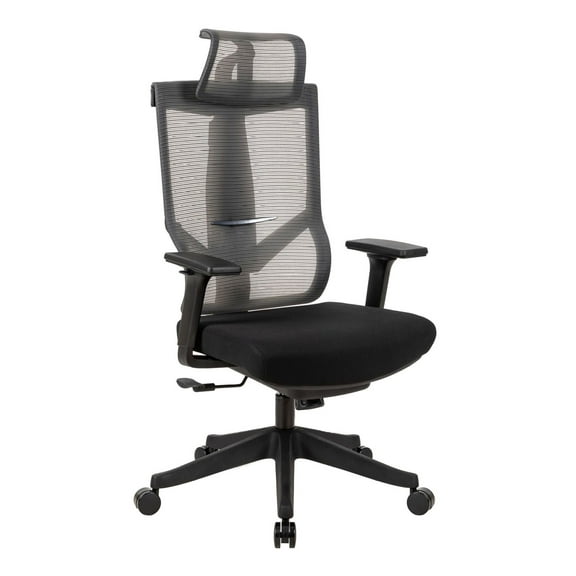 High Back Exclusive Office Chair with Headrest and 4-Level Lock, Black, 300lbs