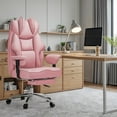 thumbnail image 1 of Homall High Back Executive Office Chair, Big and Tall PU Leather Executive Chair with Footrest – Ergonomic Reclining Computer Desk Chair, Pink, 1 of 7