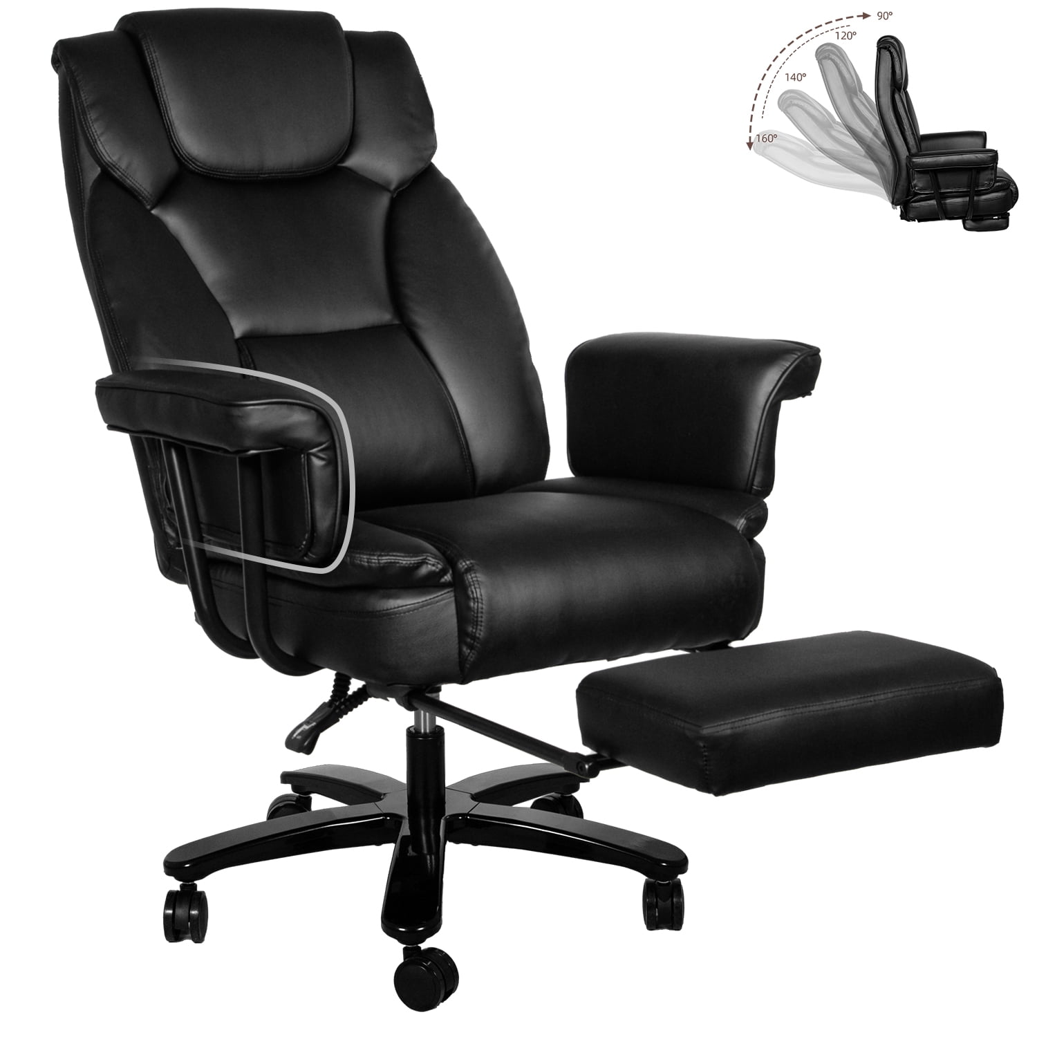 High Back Executive Office Chair, Ergonomic PU Leather Office Chair