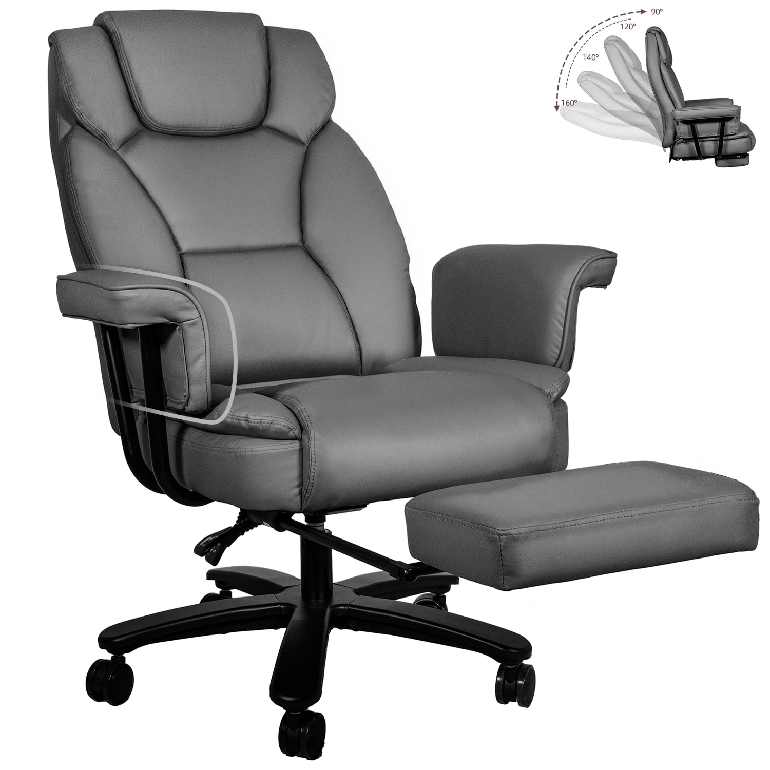 High Back Executive Office Chair, Ergonomic PU Leather Office Chair