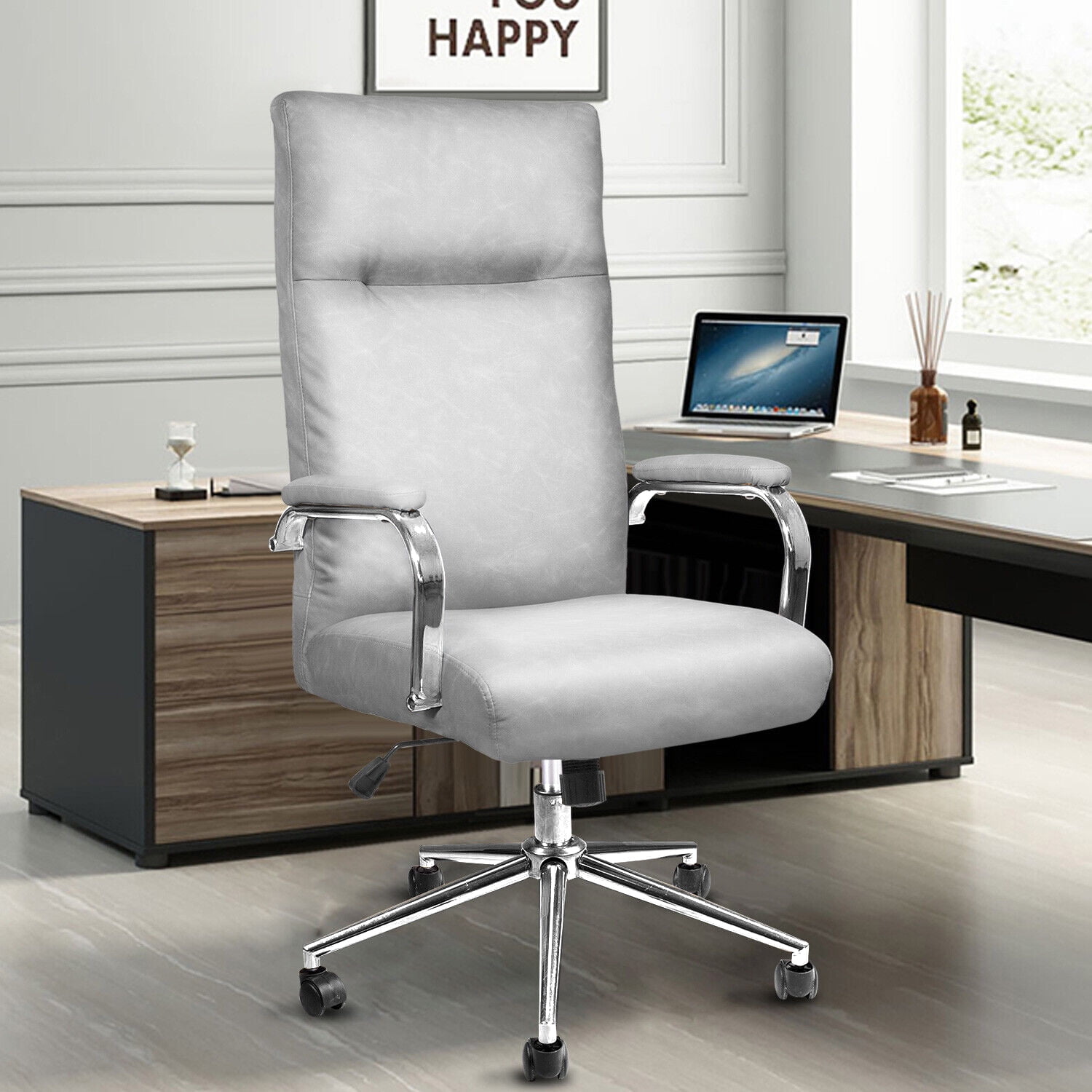 HighBack Executive Office Chair, Faux Leather Ergonomic Home Office