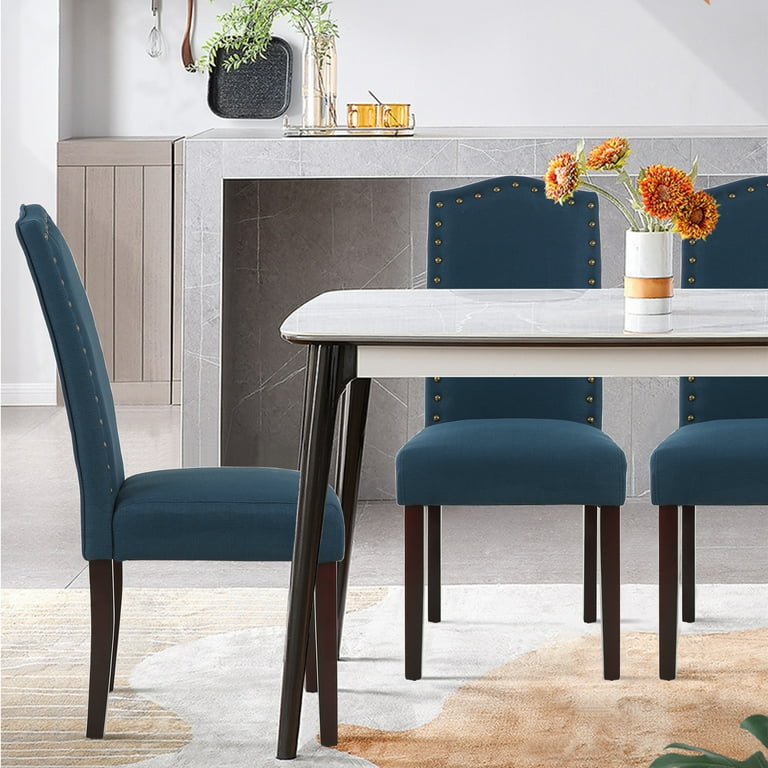 Harper Dark Blue Velvet Dining Chairs Blue Upholstered Grey Chair